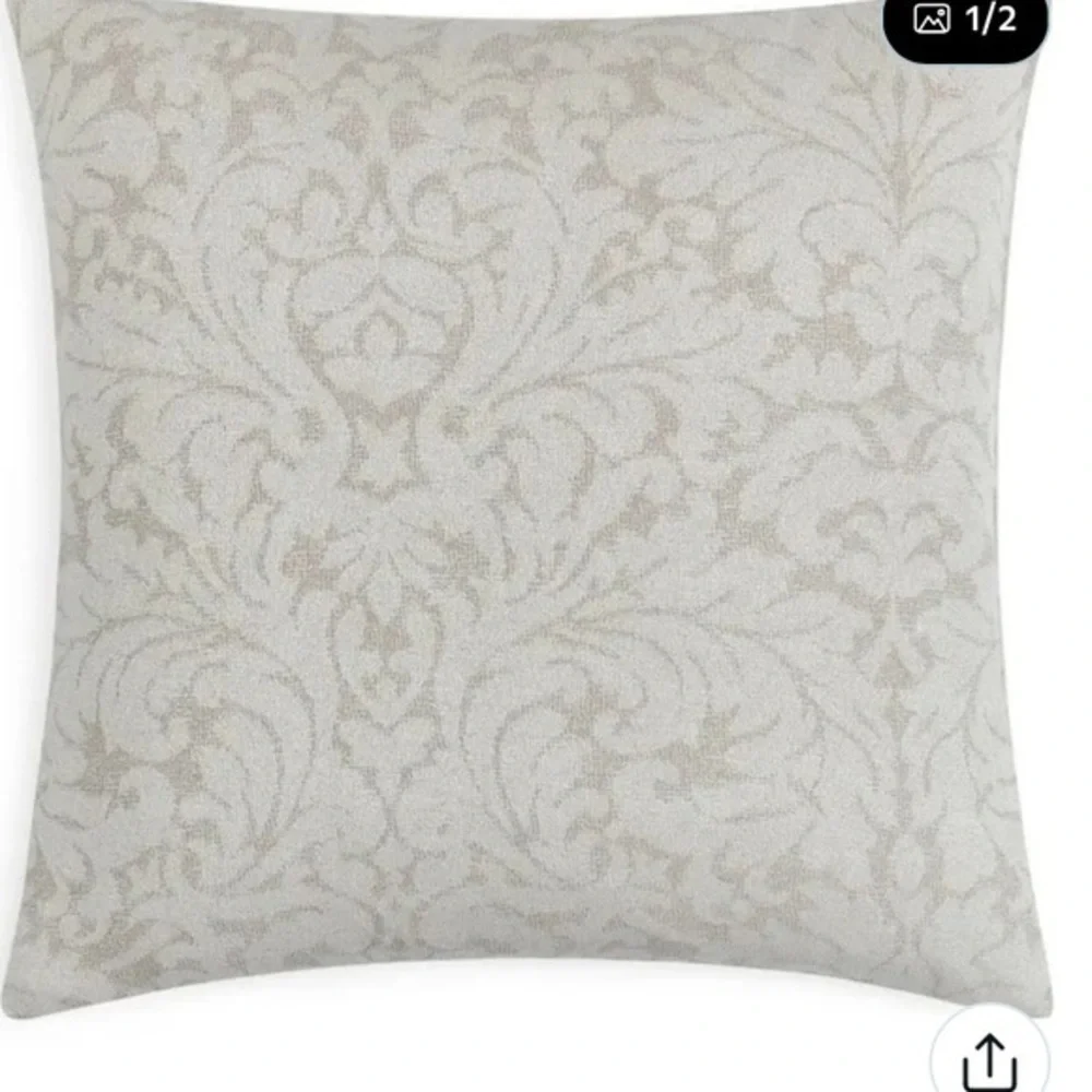 Bloomingdale's 1872 Clermont Euro Pillow Sham Cotton Jacquard Ivory- 26” NIP